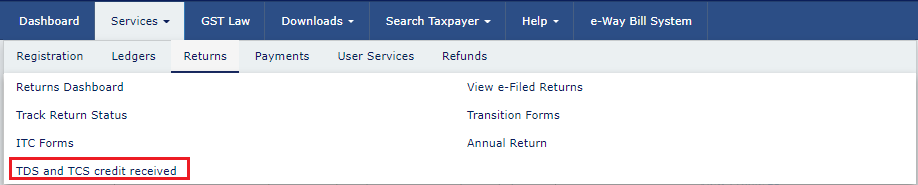 Filing GST form TDS and Credit received image 1