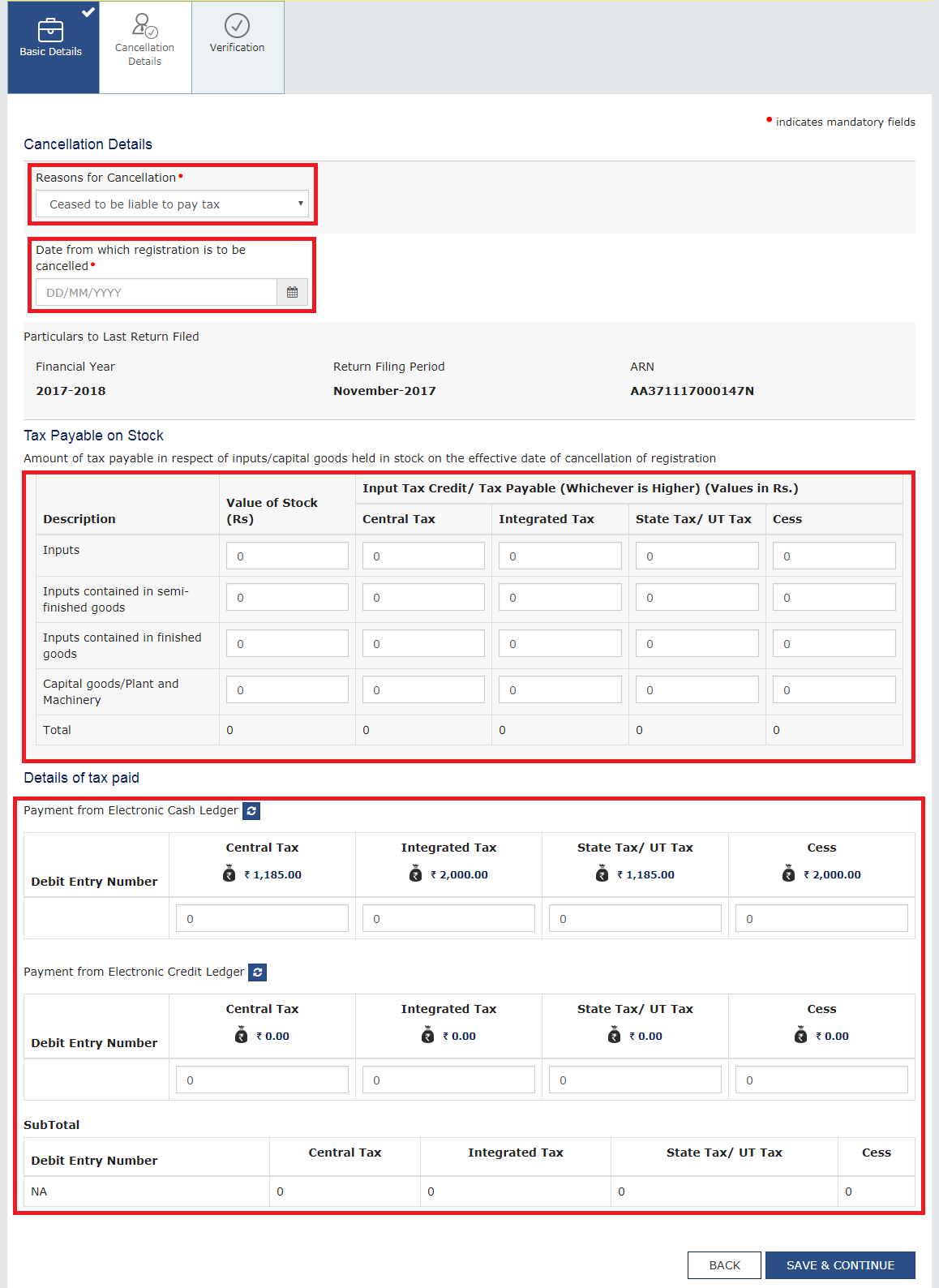 GST Cancellation procedure