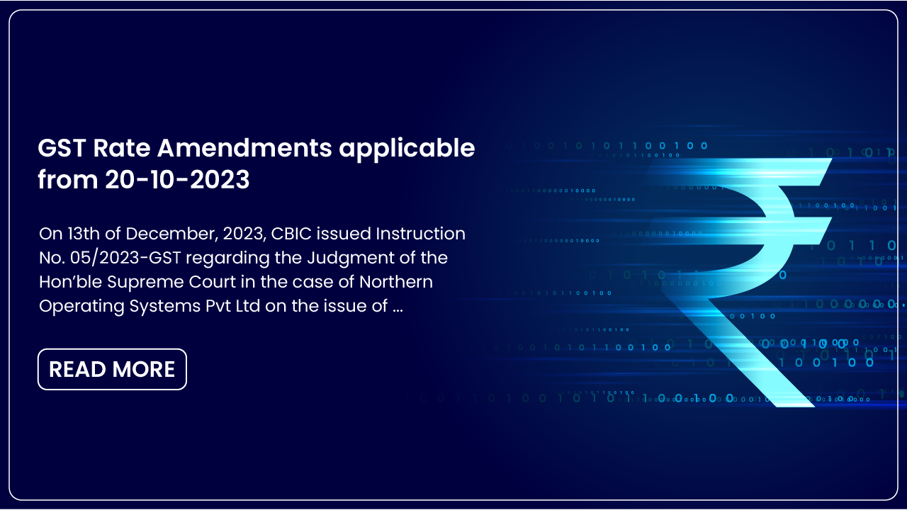 GST Rate Amendments applicable from 20-10-2023