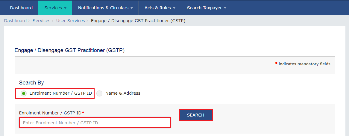 How to engage GST practitioner on portal