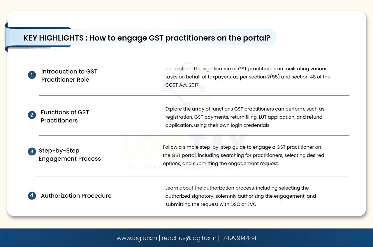 How to engage GST practitioner on portal