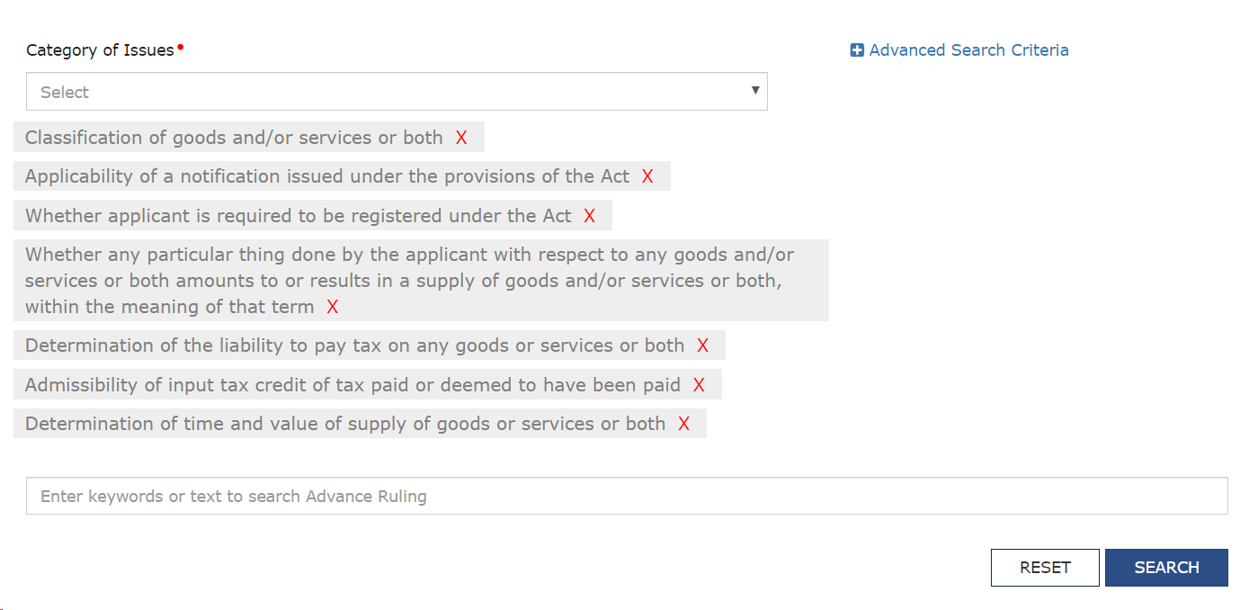 How to search GST Advance Rulings on portal
